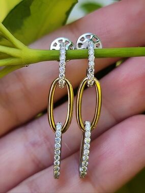 14k Gold Diamond Drop Earrings
